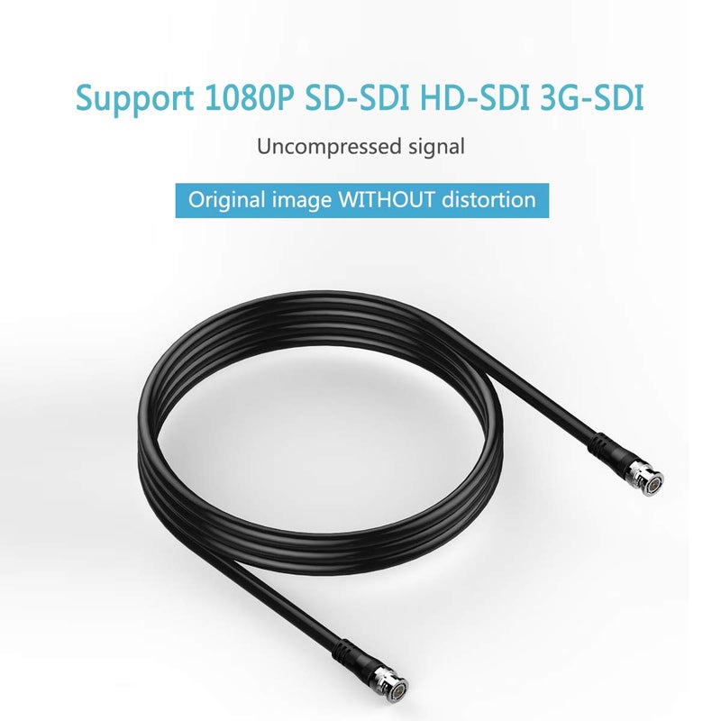 FURUI SDI Cable 6ft, HD-SDI Cable 3G 75 Ohm Coax Cable 75-5 BNC to BNC Cable Copper Connectors Anti Oxidant 1080P for Video Security Camera CCTV Systems - Image 2